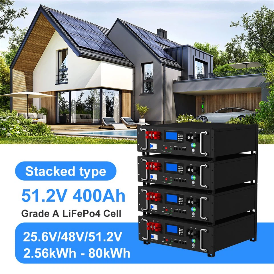 Rack-mounted 20kwh 400Ah 51.2V High Capacity Lithium Battery Pack